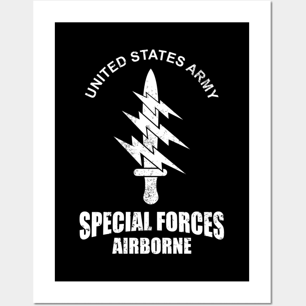 US Special Forces Airborne (distressed) Wall Art by Firemission45